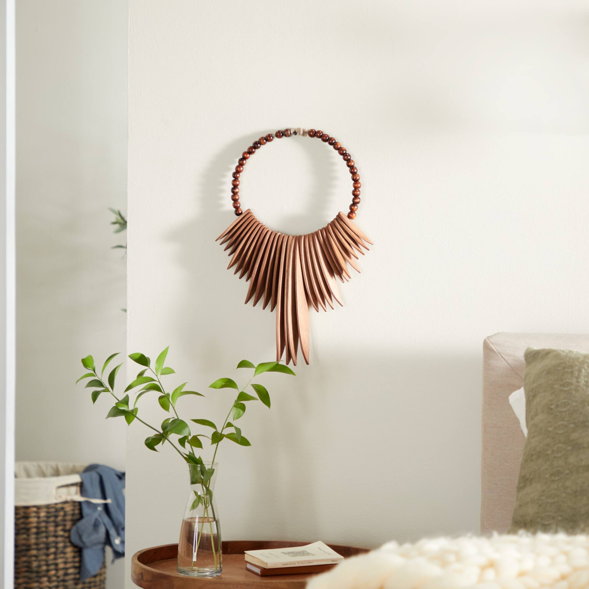 Brown Wood Bohemian Wall Decor, 13" x 13" x 3"